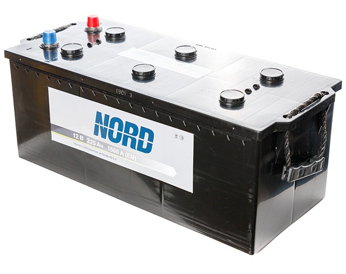 Акумулятор вантажний NORD 6СТ-225(3), 12B, 225Ah, 1400A, плюс ліворуч (L+) кальцієвий (Ca/Ca), 518X274X240 мм (NORD225T3)